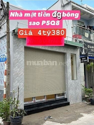 Nhà MT Bông Sao, mới, khu kd ngay Chợ Sáng. Trệt,1lầu, 4,5m/NH 4,7mx9m