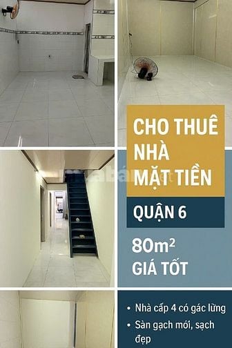  CHÍNH CHỦ CHO THUÊ NHÀ NGUYÊN CĂN MẶT TIỀN CAO VĂN LẦU – QUẬN 6
