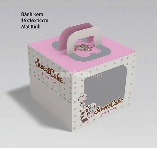 Hộp đựng bánh kem sỉ tại kho chỉ 4k , in và thiết kế theo yêu cầu