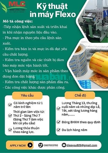 Kỹ Thuật Máy In Flexo chuyên làm bản in nhôm