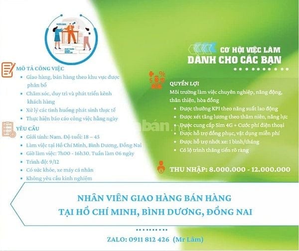 Cần nam giao hàng và bán hàng theo tuyến cố định