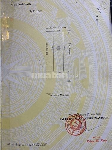 Bán 100m2 đất mặt đường Máng Nước, An Đồng, An Dương, Hải phòng. giá 9