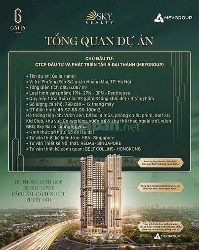 NHẬN BOOKING DỰ ÁN GALIA YÊN SỞ
