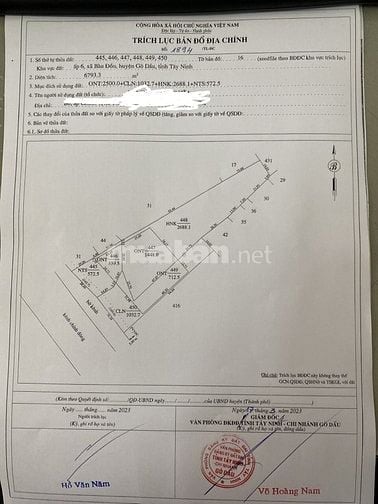 Bán lô đất 6800 có 2500m thổ cư gò dầu Tây ninh giá chỉ 3tr/m 