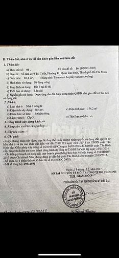 BÁN NHÀ Đường Nhựa 8m Tái Thiết sát Công An P. 11- Tân Bình- 14,8 Tỷ
