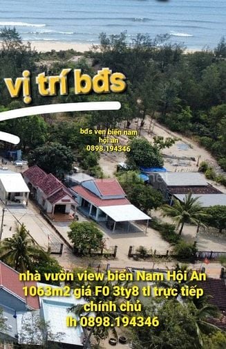 NHÀ VƯỜN VIEW BIỂN NAM HỘI AN- DT 1063M2 - CHỈ 3TY8