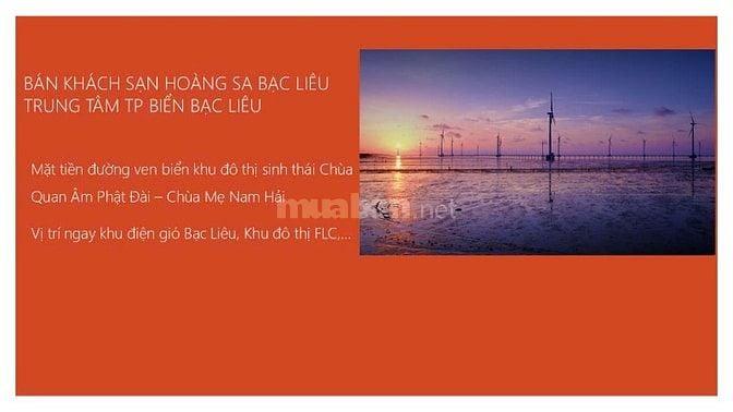 CẦN BÁN KHÁCH SẠN TẠI THÀNH PHỐ BẠC LIÊU: 2 SAO 65 PHÒNG TIÊU CHUẨN