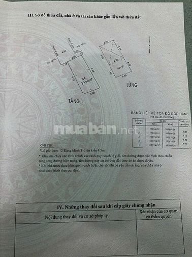 Bán nhà hẻm 12/ Đặng Minh Trứ, p10 , Tân Bình, DT 4.2m x 9.5m, giá 3.8