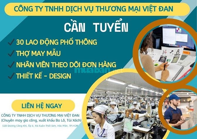 CTY VIỆT ĐAN (May gia công, xuất khẩu Ba Lô, Túi Xách) - TUYỂN DỤNG !