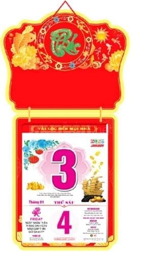 Mẫu lịch bloc cá vàng năm 2026