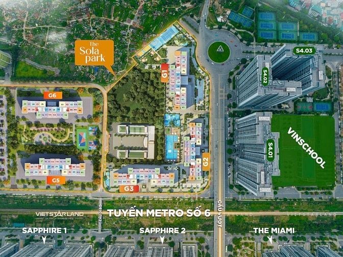 Căn hộ 43m² 1 PN Sola Park Imperia Smart City Q.Nam Từ Liêm