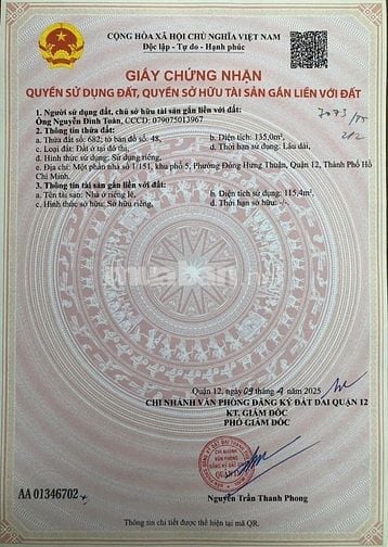 NHÀ MT CHỢ_ĐÔNG HƯNG THUẬN 02 - GIÁ 10 tỷ xxx KHU VỰC - SĂN NGAY