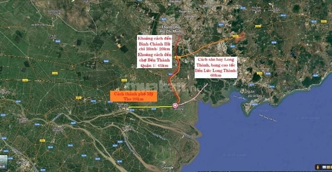 Đất mặt tiền đường tỉnh 873B, gần chợ Gạo Gò Công