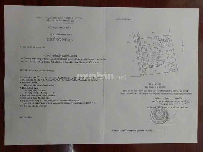 Bán nhà mặt tiền Lũy Bán Bích, P. T.T.Hòa, Q.T.Phú giá 17.8 tỷ 