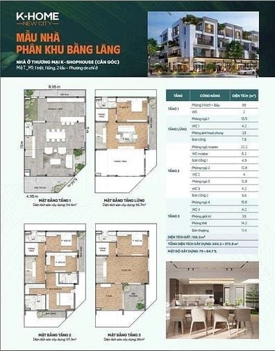 Nhà phố thương mại KHome New City Hòa Phú Bình Dương 1 trệt 2 