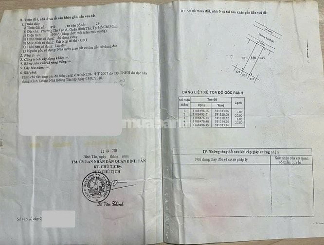 Bán đất thổ cư 5 x 20 m Đường số 4 phường Tân Tạo, Bình Tân, sổ riêng