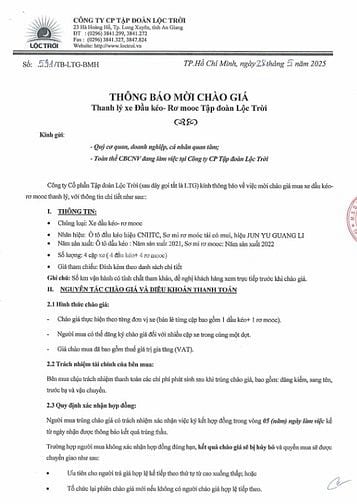 TĐ Lộc Trời mời chào giá xe Đầu kéo - rơ mooc
