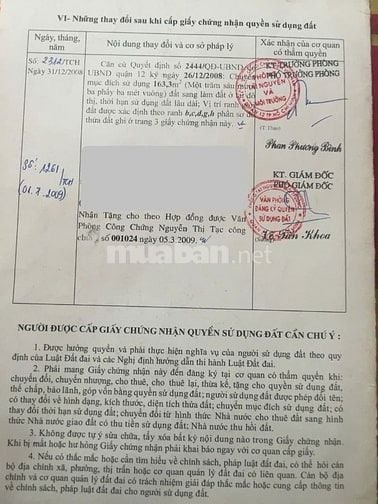 Bán ĐẤT THỔ CƯ P.Tân Chánh Hiệp Q.12 (CHÍNH CHỦ)