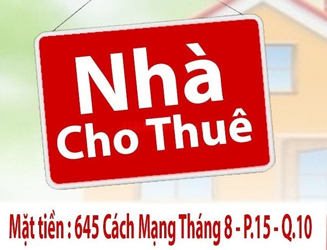 Nhà Cho Thuê Nguyên Căn : 645 CMT_8 - P.15 - Q.10 dt:4x10m trệt, 1 lầu