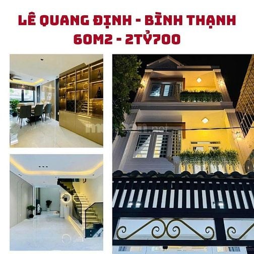 Bán Nhà Lê Quang Định 60m² – Căn hộ dịch vụ thu nhập 100 triệu/tháng