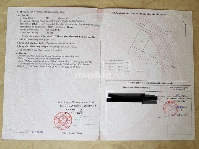 Chuyển nhượng 248 m2 đất ở, trung tâm TP Thủ Đức. Giao thông thuận lợi