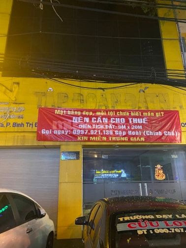 Chính chủ cho thuê văn phòng mặt tiền đường Tên Lửa DTSD 360m2