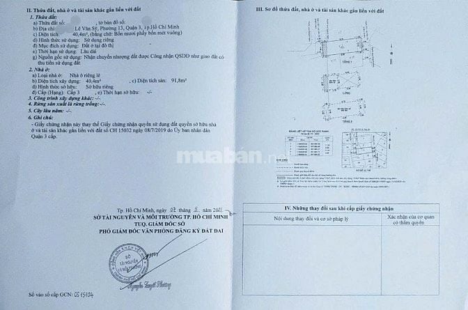 Bán nhà đường Lê Văn Sỹ, Phường 13, Quận 3