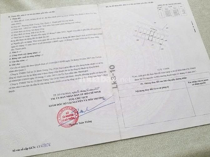 Bán đất DA Sài Gòn Mystery Hưng Thịnh TM. Lợi Quận 2 cũ nền Lk3 140m2