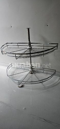 Mâm xoay bán nguyệt 2 tầng thích hợp cho tủ kệ nhà bếp
