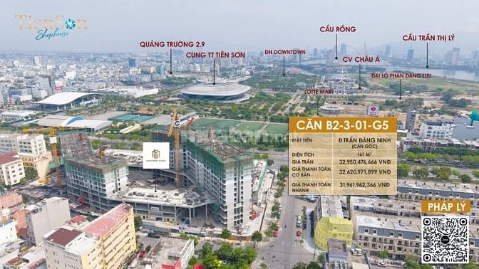 ShopHouse Tiên Sơn 💎 B2-3-01-G5 - Căn Góc Đường Lớn Víp Nhất Dự Án 