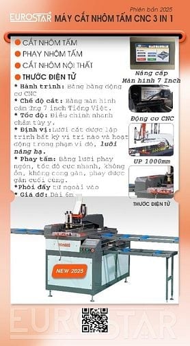 MÁY CẮT NHÔM TẤM CNC 3 TRONG 1