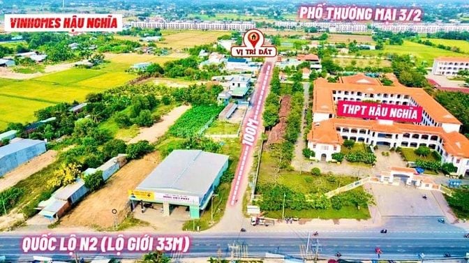 Cơ hội đầu tư sinh lời:Đất chính chủ ngay trung tâm thị trấn Hậu Nghĩa