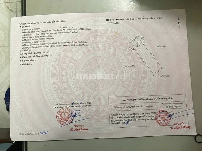 Bán đất phân lô tại Trang Quan, An Đồng, An Dương,Hải Phòng. Giá 26 tr