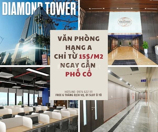 Cho thuê sàn văn phòng hạng A 158m2 tòa Vinaconex Diamond Tower