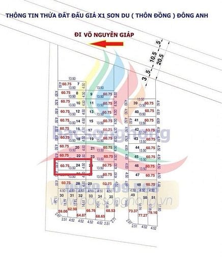 Chính chủ gửi bán 60,8m2 đất đấu giá thôn Làng Đồng, Nguyên Khê, Đông 