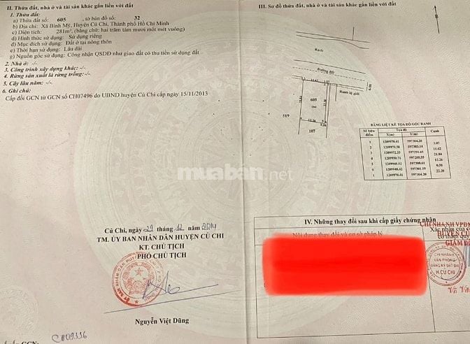 Cần sang nhượng đất thổ cư 100%