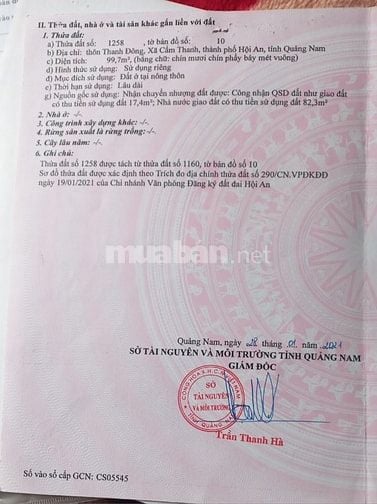 Bán đất 2 lô đôi Cẩm Thanh, Hội An