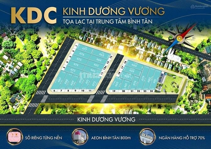 Thanh lý 18 nền đất đường Kinh Dương Vương , An Lạc.Giá 2.8 tỷ /60m2