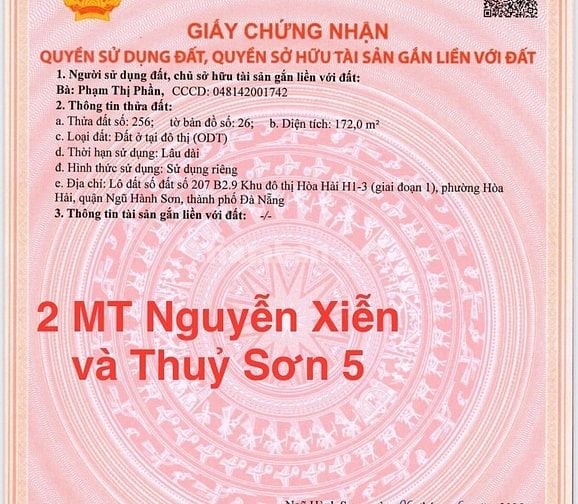 172m2 Đất 2MT Nguyễn Xiển và Thủy Sơn 5,H:T Bắc,giá:13 tỷ