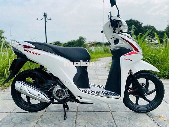 HONDA VISION TRẮNG ĐỎ XE NGUYÊN BẢN 2021