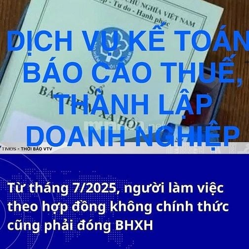 Nhận làm dịch vụ kế toán, báo cáo thuế, thành lập doanh nghiệp