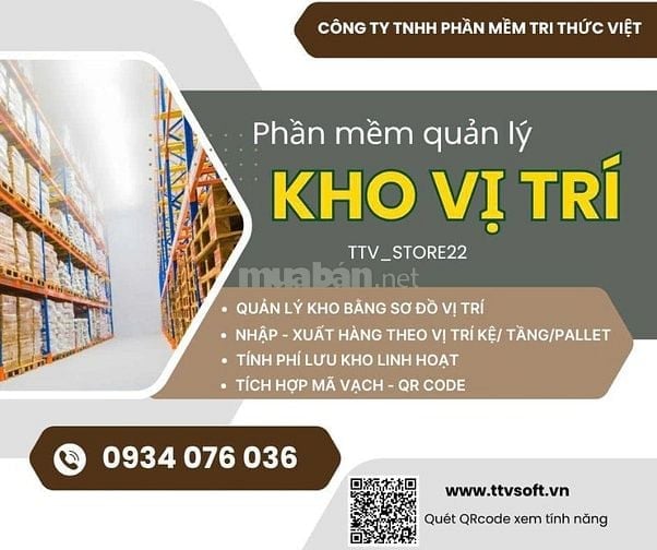 Phần mềm kho vị trí sử dụng Barcode/Qrcode