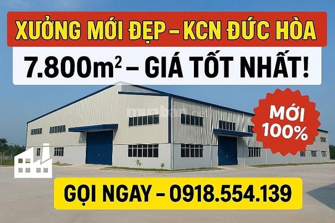  Siêu phẩm kho xưởng trong KCN Đức Hòa,Long An, PCCC tự động, 61.6 tỷ