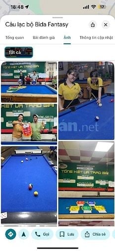Cho thuê câu lạc bộ bida máy lạnh 