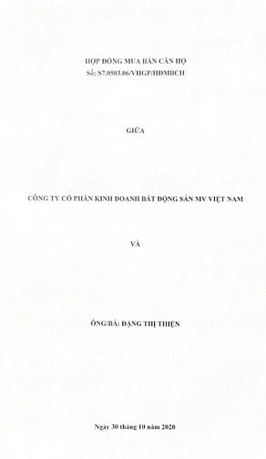 Thông báo mất Hợp đồng mua bán căn hộ số: S7.0503.06/VHGP/HĐMBCH