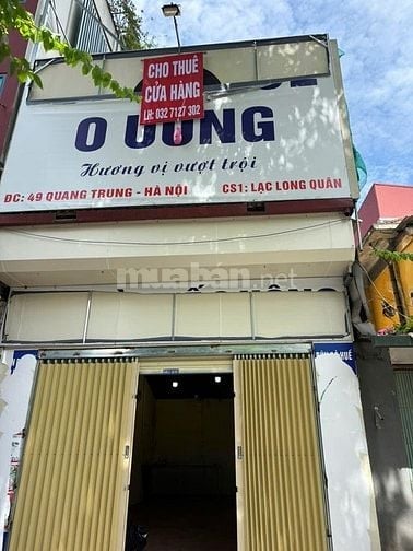 Cho thuê cửa hàng 50 m2 mặt phố Quang Trung, nhìn ra hồ Thiền Quang