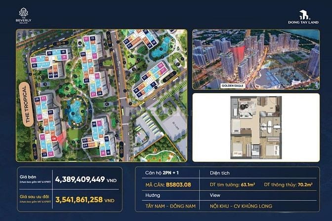 GIỎ HÀNG ĐỘC QUYỀN CĐT – CĂN 2PN+1 THE BEVERLY SOLARI – VIEW CÔNG VIÊN