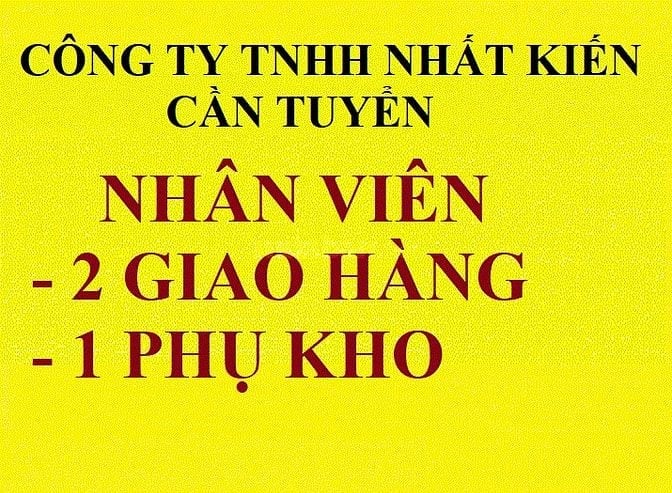CÔNG TY CẦN TUYỂN GẤP  GIAO  HÀNG  LƯƠNG CAO 