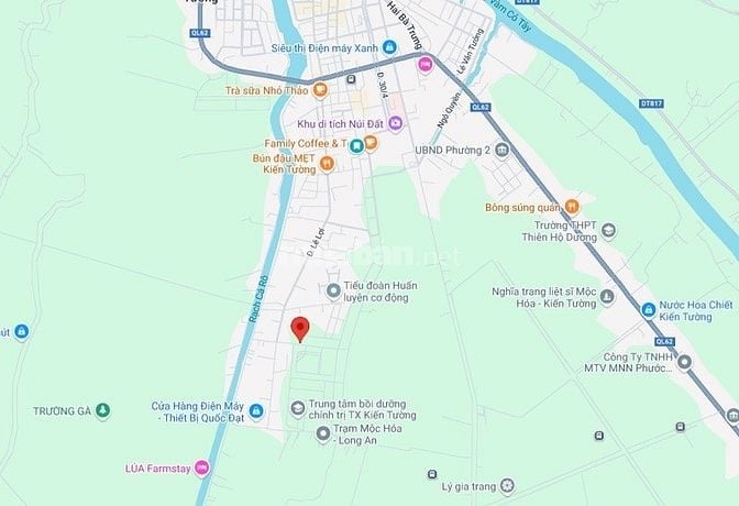 100m2 thổ cư (5x20) đường Nguyễn Tri Phương TX Kiến Tường Giá 1,65 tỷ