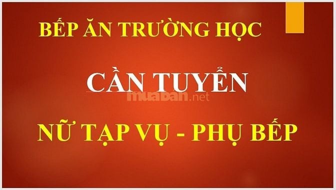 TUYỂN NỮ TẠP VỤ - PHỤ BẾP TẠI BẾP ĂN TRƯỜNG HỌC KHU VỰC VĂN MIẾU, ĐỐNG